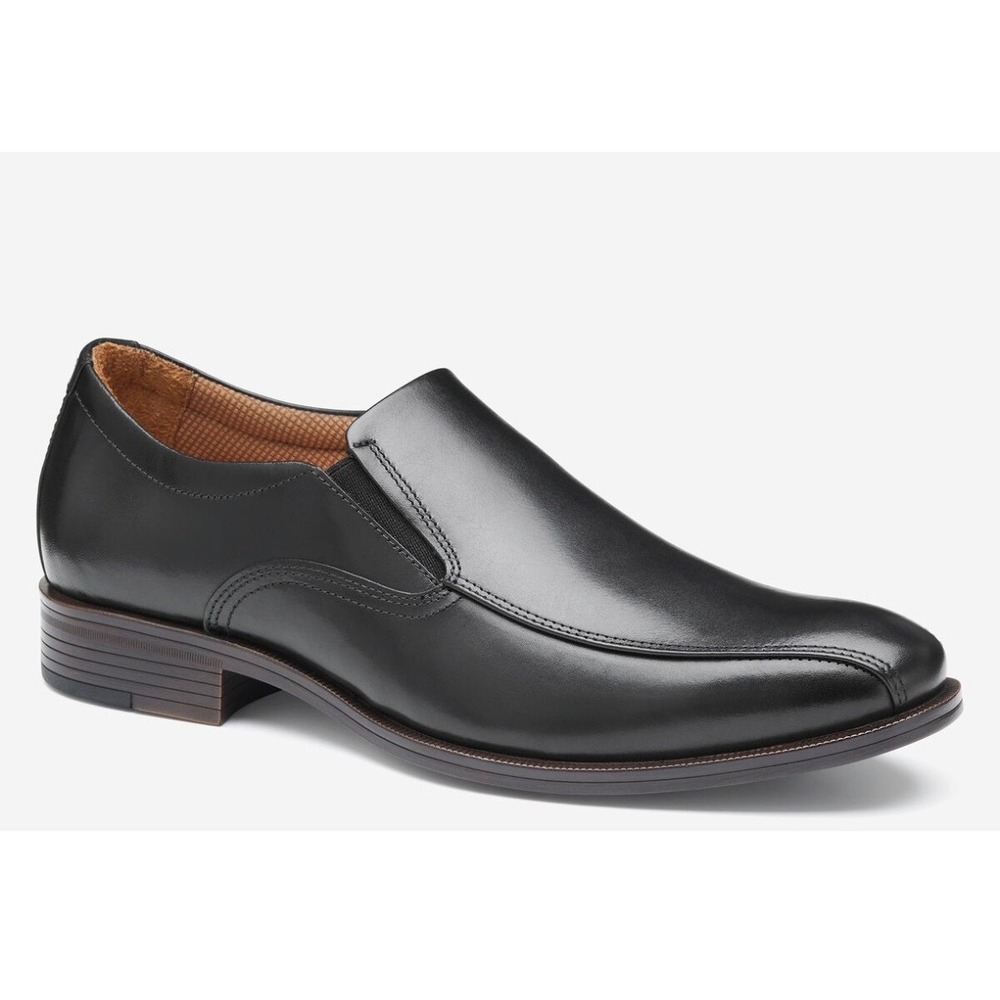 Johnston & Murphy Mens Black Leather Bicycle Toe Slip On Loafers 12M
